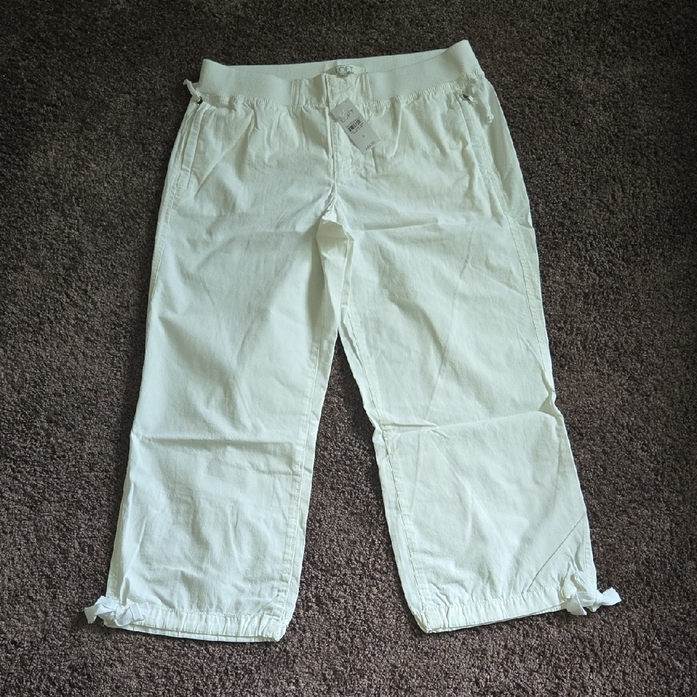 NEW Ann Taylor Loft White Crop Pants 6